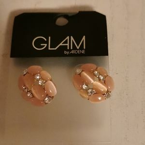 Pink and diamond earrings